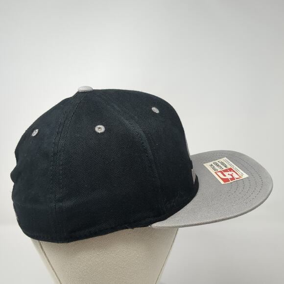 Snap On Fitted Baseball Cap Black One Size Embroidered Vented Holes Wild Impact - Picture 5 of 9